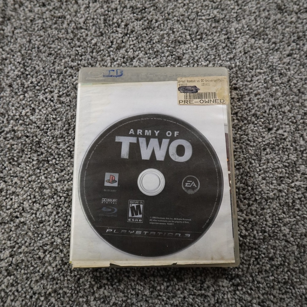Army Of Two Sony PS3 Play Station 3 EA Video Game War Fighting Battle‎ Combat
